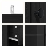 RichYa 71"H Tall Entryway Storage Cabinet,3 Drawers Kitchen Pantry Cabinet with Open Shelf for Living Room,Black