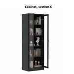 RichYa 71"H Tall Entryway Storage Cabinet,Kitchen Pantry Cabinet with 2 Glass Doors for Living Room,White