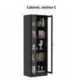 RichYa 71"H Tall Entryway Storage Cabinet,Kitchen Pantry Cabinet with 2 Glass Doors for Living Room,White