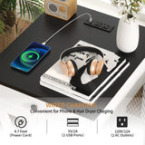 RichYa Furniture Style Dog Crate End Table, Wooden Dog Kennel with Dual USB Charging Station, for Small Dogs Under 25 lbs Indoor Use, White, S Size