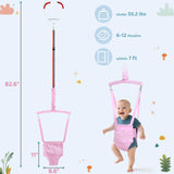 Slevoo Baby Doorway Jumper D-01, Baby Jumper Bouncer for 6-12 Months, Portable Infant Exerciser, Pink