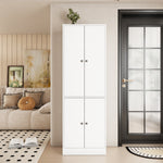 RichYa 71"H Tall Entryway Storage Cabinet,4 Doors Kitchen Pantry Cabinet with Open Shelf,3 Tier Storage Cabinets for Living Room,Entryway,Black