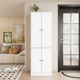 RichYa 71"H Tall Entryway Storage Cabinet,4 Doors Kitchen Pantry Cabinet with Open Shelf,3 Tier Storage Cabinets for Living Room,Entryway,Black