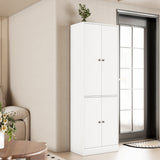 RichYa 71"H Tall Entryway Storage Cabinet,4 Doors Kitchen Pantry Cabinet with Open Shelf,3 Tier Storage Cabinets for Living Room,Entryway,Black