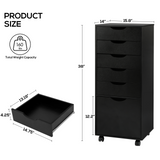 RichYa 5-Drawer Dresser with Caster Wheels, Chest of Drawers with Bottom Cabinet Storage,Storage Cabinet for Bedroom,Home Office (Black)
