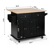 RichYa Kitchen Islands with Storage, Rolling Kitchen Cart with Drop Leaf and Lockable Wheels, Microwave Island Table for Kitchen, Living Room, White