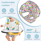 Slevoo Baby Doorway Jumper Baby Bouncer with Bumper, Two Jingle Rattles & Play Tray, Joyful Bubbles