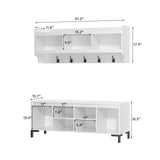 RichYa Mudroom Storage with Bench,Entryway Hall Tree with Shoe Storage & Coat Rack,Mudroom Furniture for Hallway,White