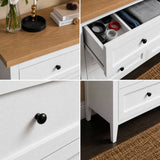 RichYa 6 Drawer Dresser for Bedroom,Chest of Drawers with Metal Knobs,Dresser for Closet,Wood