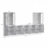 RichYa 118" W Entertainment Center with Bookshelves & Storage, Large Wall Unit TV Stand for TVs up to 65",Media Console with Doors for Living Room