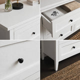 RichYa 6 Drawer Dresser for Bedroom,Chest of Drawers with Metal Knobs,Dresser for Closet,White