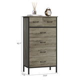 RichYa Chest of 6 Drawers, Drawer Dresser storage organizer for Bedroom, Living Room, Hallway, Gray