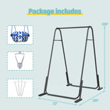 Slevoo 2-in-1 Baby Swing Outdoor, Baby Jumpers and Bouncers with for 6 Months to 6 Years with Portable Quick Foldable Stand, Easy Setup, Adjustable Strap, Soft Padded Seat, Gray