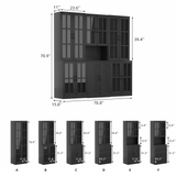 RichYa Curio Cabinets with Glass Doors,Tall Display Cabinet with Storage Shelf,5-Tier Modular Bookcases with Doors for Living Room,Dining Room(BEB)
