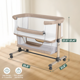 Cowiewie Bassinet Bedside Sleeper, Portable, Breathable, Adjustable Baby Bedside Bassinet for Peaceful Nights, Beige (4.6) | 32 ratings