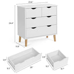 RichYa 4 Drawer Dresser for Bedroom Wood Storage Dresser White Sofa Table Nightstand Chest of Drawer