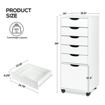 RichYa 5-Drawer Dresser with Caster Wheels, Chest of Drawers with Bottom Cabinet Storage,Storage Cabinet for Bedroom,Home Office (White)