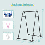 Slevoo 2-in-1 Baby Jumper and Toddler Swing Set with Foldable Metal Frame, Easy Setup, Adjustable Strap, Soft Padded Seat, Pink