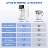 Slevoo Countertop Water Filter, 5-Stage Ro Filtration System with Glass Pitcher
