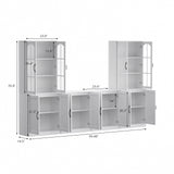 RichYa 118" W Entertainment Center with Bookshelves & Storage, Large Wall Unit TV Stand for TVs up to 65",Media Console with Doors for Living Room