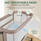 Cowiewie Bassinet Bedside Sleeper, Portable, Breathable, Adjustable Baby Bedside Bassinet for Peaceful Nights, Beige (4.6) | 32 ratings