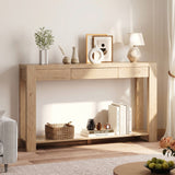 Richya 55'' Wood Console Sofa Table with Drawer and Storage Shelf for Entryway, Living Room