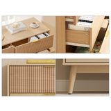 RichYa Fluted 6-Drawer Dresser for Bedroom, Chest of Drawers with Handle Design for Living Room,Natural Oak