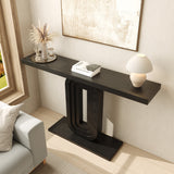 RichYa 55'' Narrow Console Table, Modern Entryway Sofa Table for Living Room,Black