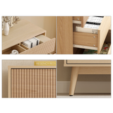 RichYa Fluted Dressers for Bedroom 7 Drawer, Chest of Drawers with Handle Free Design,Wood TV Stand Dresser
