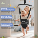 Slevoo Baby Jumper, Baby Doorway Jumper Bouncer for Babies 6-12 Months, with Easy to Use Clamp and Adjustable Strap, Black