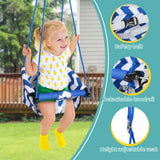 Slevoo 2-in-1 Baby Jumper and Toddler Swing Set with Portable Quick Foldable Stand, Easy Setup, Adjustable Strap, Soft Padded Seat, Black