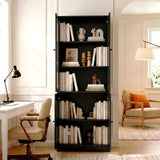 RichYa 71'' Tall Bookcase with Glass Door,3 Tier Display Bookshelves with Adjustable Shelves for Home Office,Living Room,White