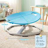 Cowiewie 360° Spinning Chair for Kids with Autism & ADHD, Metal Base Spin Chair with Safety Handles, Anti-Slip Strips, Vestibular Balance Training Chair for Toddlers Ages 3-8, 220 lbs Capacity