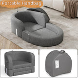 Cowiewie Toddler Travel Bed 2-in-1 Kids Sofa Chair with Removable Cover, Portable Foldable Toddler Bed for Travel with Carrying Bag