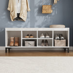 RichYa Mudroom Storage with Bench,Entryway Hall Tree with Shoe Storage & Coat Rack,Mudroom Furniture for Hallway,White