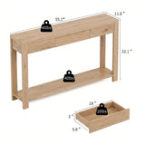 Richya 55'' Wood Console Sofa Table with Drawer and Storage Shelf for Entryway, Living Room