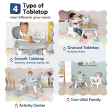 Cowiewie 16-in-1 Convertible High Chairs for Babies Toddlers, Toddler Dining Booster Seat, Grey