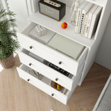 RichYa 71'' Tall Bookshelf with 3 Drawers,3 Tier Display Bookcase with Adjustable Shelves for Home Office,Living Room,White