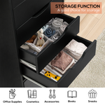 RichYa 5-Drawer Dresser with Caster Wheels, Chest of Drawers with Bottom Cabinet Storage,Storage Cabinet for Bedroom,Home Office (Black)