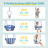 Slevoo 2-in-1 Baby Swing Outdoor, Baby Jumpers and Bouncers with for 6 Months to 6 Years with Portable Quick Foldable Stand, Easy Setup, Adjustable Strap, Soft Padded Seat, Gray