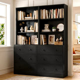 RichYa 71'' Tall Bookcase with 3 Drawers,3 Tier Display Bookshelves for Home Office,Living Room,White