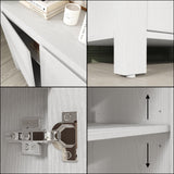 RichYa Bookcase with Doors & 3-Tier Open Shelves,Bottom Closed Storage Cabinet for Living Room,Home Office,White