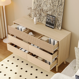 RichYa Fluted Dressers for Bedroom 7 Drawer, Chest of Drawers with Handle Free Design,Wood TV Stand Dresser