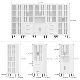 RichYa 4Pcs Pantry Storage Cabinet,Modular Furniture Cabinets with Shelves & Display Glass Doors for Kitchen,Dining Room