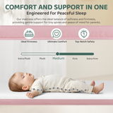 Cowiewie Bassinet Bedside Sleeper, Portable, Breathable, Adjustable Baby Bedside Bassinet for Peaceful Nights, Pink