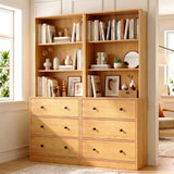 RichYa 71'' Tall Bookcase with 3 Drawers,3 Tier Display Bookshelves for Home Office,Living Room,White