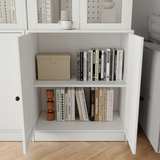 RichYa 71'' Tall White Bookshelf,5 Shelf Bookcase with Glass Door for Home Office