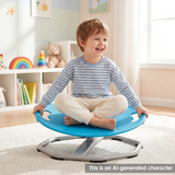 Cowiewie 360° Spinning Chair for Kids with Autism & ADHD, Metal Base Spin Chair with Safety Handles, Anti-Slip Strips, Vestibular Balance Training Chair for Toddlers Ages 3-8, 220 lbs Capacity
