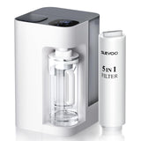 Slevoo Reverse Osmosis Water Filter Countertop, Ph+ & 6-Stage RO Water Filtration System-Alkaline Remineralization, 4:1 Pure to Drain, White