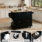 RichYa Kitchen Islands with Storage, Rolling Kitchen Cart with Drop Leaf and Lockable Wheels, Microwave Island Table for Kitchen, Living Room, White